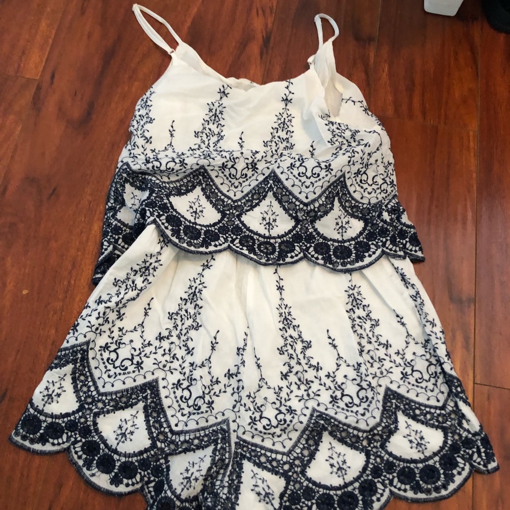 Romper (blue embroidery)